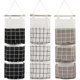 thumbnail image 1 of 3Pcs Hanging Storage Bag with 3 Pockets Wall Shelf Fabric Basket Storage Pouch Organizer for Bedroom Bathroom Kitchen - Waterproof & Stylish (Black/Gr, 1 of 4