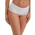 thumbnail image 5 of INSPIRE CHIC Women's Lace Trim Leopard Print Ultra-Thin Mid Rise Hipsters Elastic Lightweight Breathable Briefs L White, 5 of 5