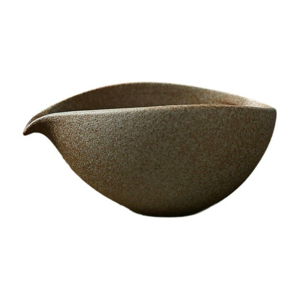 Cuenco de cerámica para matcha, tazón para mezclar matcha, taza de feria, pico vertedor, tazón de té de porcelana Cuenco de té amarillo