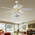 thumbnail image 2 of Havorand II 5-light Crystal 5-blade 52-inch White Finish Ceiling Fan, 2 of 5