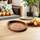 thumbnail image 3 of Bandeja de madera: Bandeja ovalada rústica de madera para servir refrigerios, frutas, desayunos y aperitivos. Bandeja con aislamiento térmico para mesa de centro, encimera de cocina y sala de estar., 3 of 8