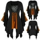 thumbnail image 3 of Gibobby Maxi Vestido De Dama Tops de manga larga de encaje de talla gótica para mujer, túnica, blusa con lentejuelas, camisetas de talla grande（Anaranjado， XL), 3 of 5