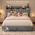 thumbnail image 6 of EnHomee Queen Size Beds with 2-Tier Storage Headboard Queen Size Upholstered Bed Frame with 2 Drawers,Grey, 6 of 10