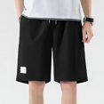 thumbnail image 2 of Ymyiu Elastic Waist Shorts for Men Mens Casual Shorts Drawstring Shorts Stretch Elastic Waist Summer Beach Golf Shorts Size XL(Black, XL), 2 of 7