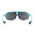 thumbnail image 4 of Xloop Silver Mirror Shield Oversize Half Rim Neon Plastic Sport Sunglasses Light Blue, 4 of 4