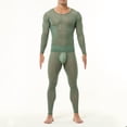 thumbnail image 4 of Tnhcen Men's Thermal Pajama Set Quick Dry Base Layer Nylon Spandex Full Body Suit Men's Sleepwear Set Warm Pajamas Suit Long Sleeve Top Bottom Active Fitness Thermal Wear, 4 of 7