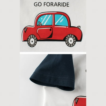 

kpoplk Toddler Tshirt Summer Arrivals Kids Short Sleeve T Shirt Car Boys Tops Short Sleeve Tech Sport T Shirt Tops Kids Tshirt(C)