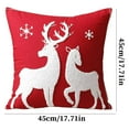 thumbnail image 2 of Cubiertas de Almohada de Navidad, Nuevo Lienzo de Algodón Bordado Ciervo Nieve Cojín de la Almohada de Navidad, Decoración Festiva Del Hogar para Sofá Cama Sillón, 2 of 3