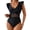 black, variant on New Model Bikini with Ruffled Trim, Tummy-Covering, Slimming, Conservative One-Piece Bikini Swimsuit for Women is a must-have for hot spring and beach vacations