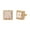 Gold, variant on Unisex square stud earrings, hypoallergenic, 18K white gold/yellow gold plated, princess-cut clear cubic zirconia, 13mm.