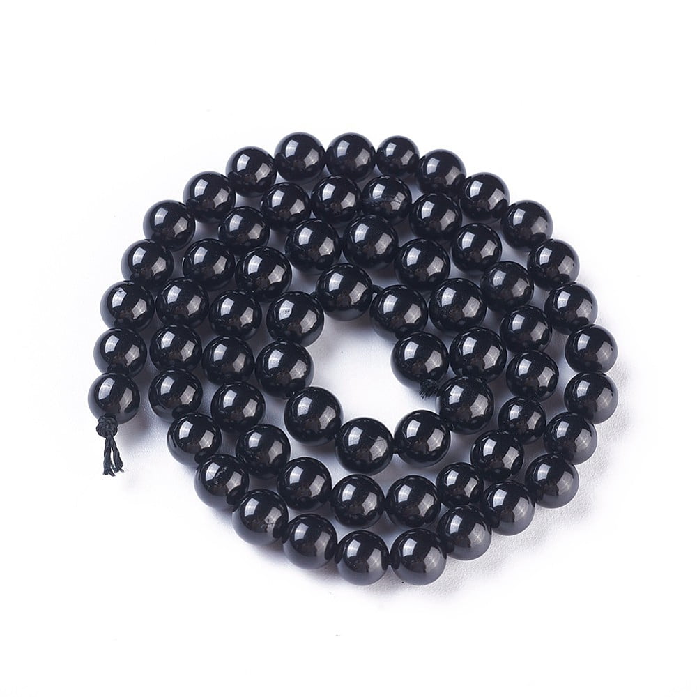 Natural Black Spinel Strands Round 6mm Hole: 1mm about 61~65pcs/strand 15.6 inch(39.5cm)
