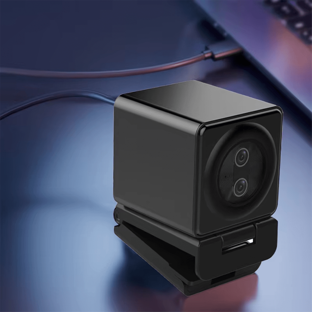 12MP 4K Webcam 30fps Dual Lens USB Web Cam with Microphone Auto Focus Living Stream Camera 20X Zoom for Live Broadcast,1 * Binocular Camera 1 * Remote Control,Black