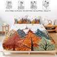 thumbnail image 5 of Twin Sze Fitted Sheet Set - Orange Blue Trees Fall 2 Piece Bedding Sets 16" Deep Pocket Fitted Sheet with 1 Pillowcase, Maple Leaf Botanical Thanksgiving Brushed Microfiber Hotel Luxury Bed Sheets, 5 of 9