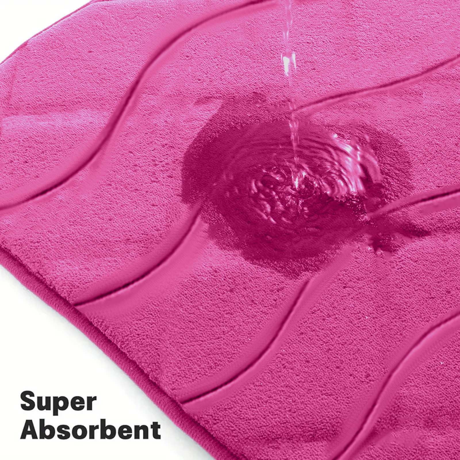 VOTRUDI New Bath Mats Clearance,Pink No Slip Memory Foam Bathroom Rugs and Mats Washable Set of 5,Bath Rugs and Mats for Bathroom Floor