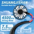 thumbnail image 7 of Portable Neck Fan, Hand Free Personal Hanging Neck Sports Fan USB Rechargeable (3 Speed Adjustable) Wearable Cooling Head Fan,360 Degree Free Rotation for Traveling, Sports, Office, Reading, 7 of 7