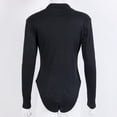 thumbnail image 2 of Kmbangi Women Bodysuit Long Sleeve Solid Color Mock Neck  Bodycon Jumpsuit, 2 of 8