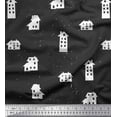 thumbnail image 1 of Soimoi Gray Rayon Fabric House Architectural Print Fabric by the Yard 56 Inch Wide, 1 of 3