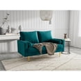thumbnail image 2 of Pemberly Row 58" Upholstered Modern Velvet & Metal Loveseat in Blue, 2 of 11