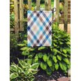 thumbnail image 2 of JSDART Brown Pattern Blue Beige Diagonal Check Plaid Chess Abstract Modern Garden Flag Decorative Flag House Banner 12x18 inch, 2 of 2