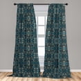 thumbnail image 5 of Ambesonne Chinese Curtains, Oriental Antique Scroll, Pair of 28"x63", Petrol Blue and Cream, 5 of 5