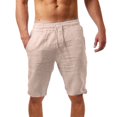 thumbnail image 2 of Men Short Pant Breathable Bermuda Shorts Solid Color Summer Vacation Casual Loose Drawstring Mens Lightweight Pants, 2 of 4