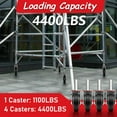 thumbnail image 4 of 6 Inch All-Purpose Casters, Dual Brake Secure Mobility, Industrial Steel Frame, Silent Rolling, Set of 4, 4400 lb, for Factories, Restaurants, Garage Storage Racks, 4 of 7