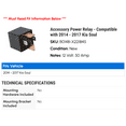 thumbnail image 2 of Accessory Power Relay - Compatible with 2014 - 2017 Kia Soul 2015 2016, 2 of 2