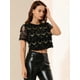 thumbnail image 2 of Camiseta con borlas y lentejuelas Allegra K para mujer Negro L, 2 of 6