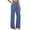 Navy, variant on Women's High Waist Wide Leg Trousers, Paper Bag Waist Yoga Pants with Pockets, Linen-Like Breathable Work Casual Pants for Women