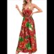 thumbnail image 2 of Vestido de Verano 2025 para Mujer, con Estampado Floral, Lazo Frontal, Tirantes Finos, Informal, Bohemio, para Playa, Suelto, Rojo, Talla L, 2 of 6
