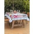 thumbnail image 2 of Outdoor Tablecloth with Umbrella Hole and Zipper, Spring Easter Rectangle Table Cloth 60x84 Inch Waterproof Tablecloth, Watercolor Flower Eggs Berry Leaf Blue Plaid Picnic Table Cover for Patio, 2 of 7
