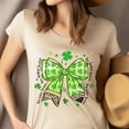 thumbnail image 4 of Lucky Teacher Clover Shirt – Leopard Shamrock Graphic T-Shirt , Ash, Size 2XL, 4 of 6