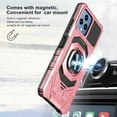 thumbnail image 4 of Compatible for T-Mobile REVVL 6 5G Case with Tempered Glass Screen Protector [Military Grade] Ring Car Magnetic Mount Kickstand Shockproof Phone Cover - Rose Gold, 4 of 7