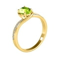 thumbnail image 2 of AoneJewelry Peridot and Diamond Ring Solid Rose, White & Yellow Gold In 10K, 2 of 5