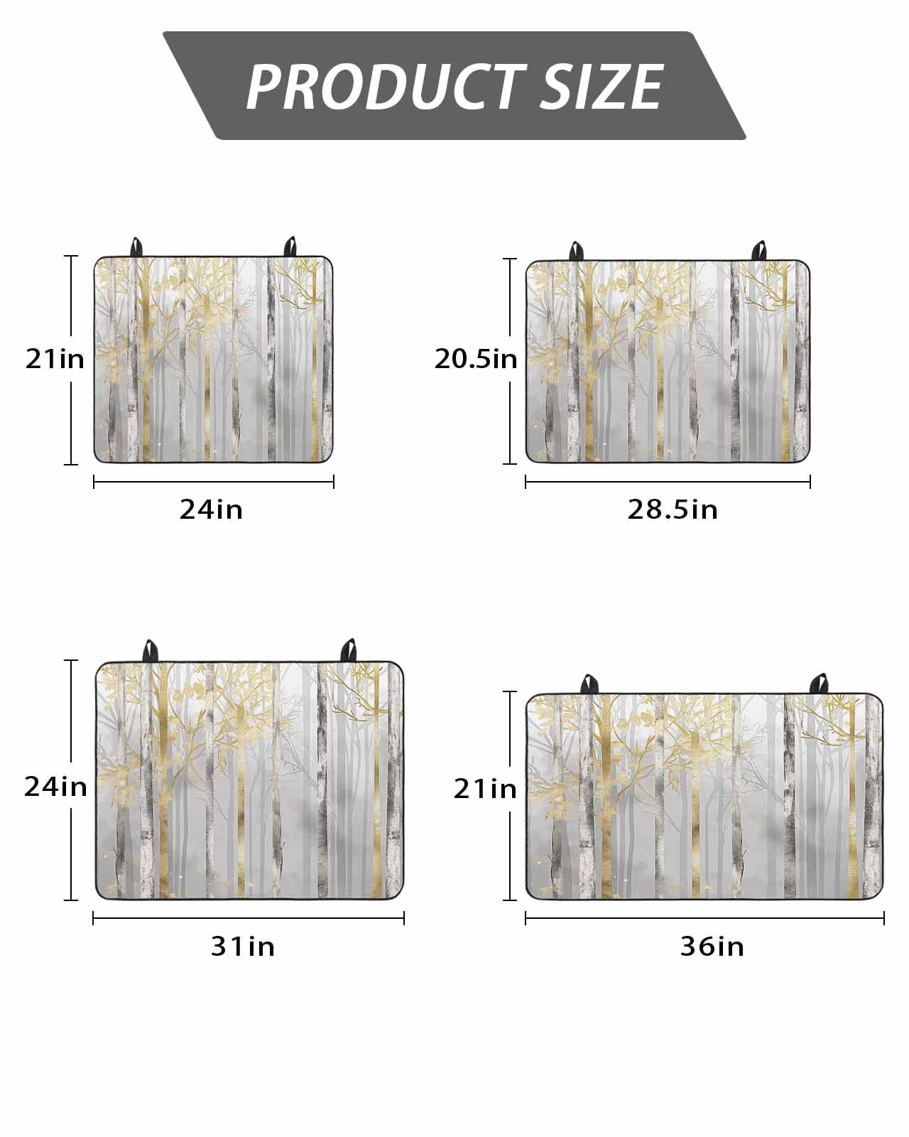 Stove Top Covers for Electric Stove, Golden Grey Tree Glass Stovetop Cover Protector, Oil Painting Forest Abstract Art Induction Cooktop Protector Oven Mat for Kitchen Countertop 24"x21"