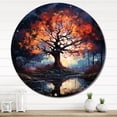 thumbnail image 3 of Designart "Orange Blue magic Maple Trees" Landscapes Oversized Wall Clock, 3 of 5