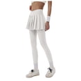 thumbnail image 4 of GEWSEY Women Tennis Skirted Leggings with Pockets Athletic Pleated Skirts with Leggings Workout Active Golf Skort (White, XL), 4 of 7