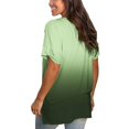 thumbnail image 3 of Cadeaux Uniques pour Femmes Mode Décontractée Dégradé Col en V Manches Courtes T-Shirt Ample, 3 of 6