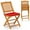 Red, variant on Costway Outdoor Folding Chairs Set of 2 Acacia Wood High-Back Chair with Seat Cushions Beige