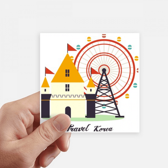 Visiting theme park in South Korea Sticker Square Waterproof Stickers Wallpaper Car Decal