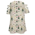 thumbnail image 5 of Sommelier Womens Summer V Neck Zipper Top Short Sleeve T Shirt Off Shoulder Top Casual Classy Loose Shirts, 5 of 7