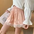 thumbnail image 5 of Juslio Womens Shorts Sporty Lace Breathable, Solid Fashion Comfort Waist Base Pink Shorts, 5 of 9