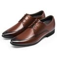 thumbnail image 2 of CMR CHAMARIPA Hidden Heel Shoes Mens - Raised Heel Shoes - Brown Men's Derby Dress Shoes 7 CM / 2.76 Inches, 2 of 5
