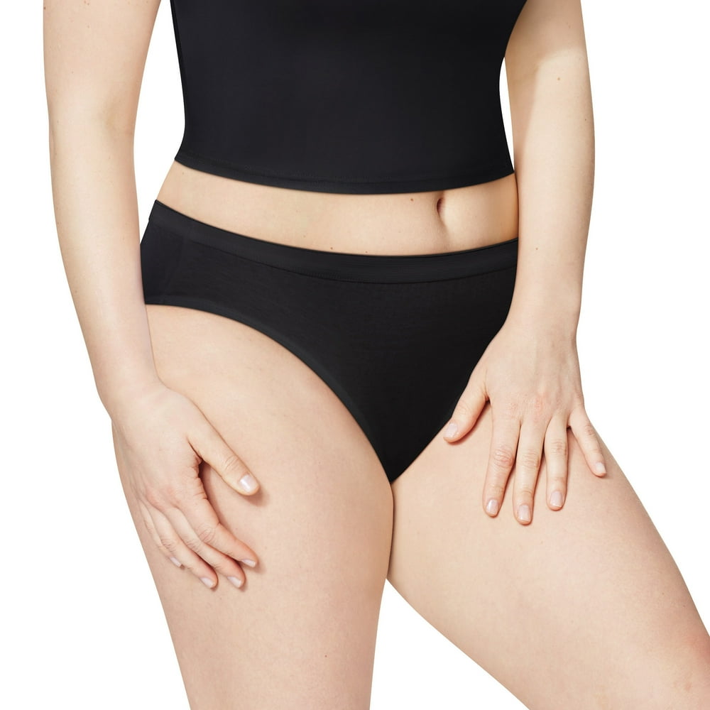 Just My Size Women's Plus Cotton Bikini Panties in Assorted 5 Pack