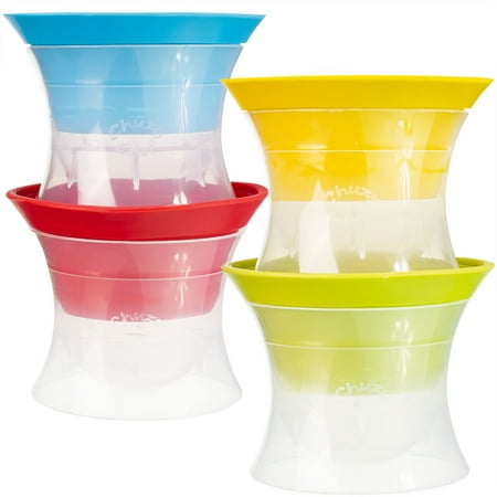 Round Ice Balls Ice Ball Maker, Sphere Mold Creates Perfect 2.5 INCH Round Ice Cube Balls -Set Of 4 by Chuzy Chef® ()