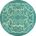 thumbnail image 1 of Ahgly Company Indoor Round Abstract Light Blue Modern Area Rugs, 3' Round, 1 of 4