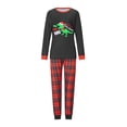 thumbnail image 2 of Hirigin Store Christmas Family Pajamas Matching Set, Long Sleeve Dinosaur Print T-shirt with Plaid Pants Sleepwear Loungewear, 2 of 10