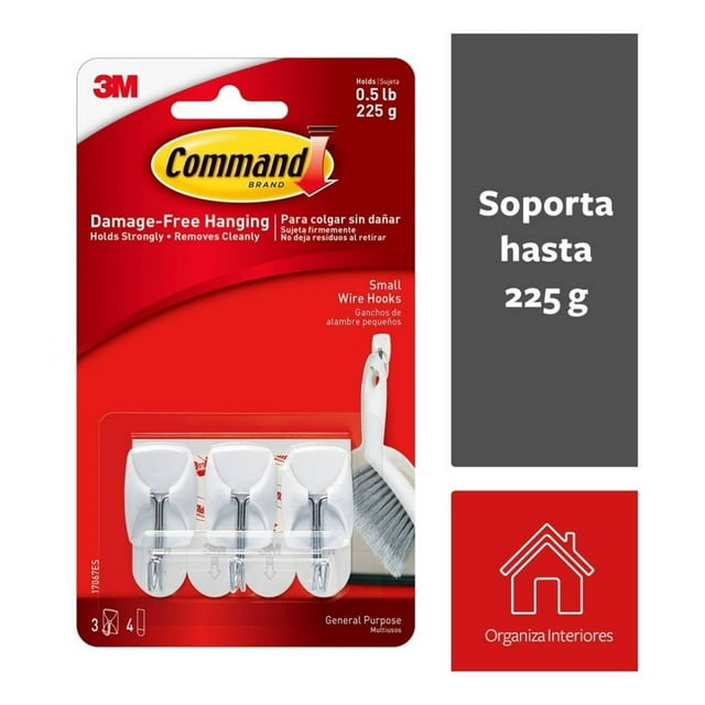 Ganchos para Utensilios 3M Command Pequeños 3 piezas