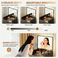thumbnail image 6 of VKCC Compact Vanity Desk Set with Charging Ports, Folding Dressing Table with Drawers for Small Bedroom, White, 6 of 11