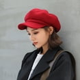 thumbnail image 7 of Visland Women Beret Hat, Fashion British Style Casual Solid Color Soft Cozy Felt Winter Head Warm Wide Brim Newsboy Cap for Outdoor Daily Wear, 7 of 7